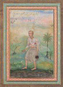Jain Ascetic spacerujący wzdłuż brzegu rzeki autorstwa Basavana