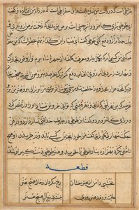 Strona z Opowieści papugi Tuti-nama: strona tekstowa, c. 1560. autorstwa Basavana