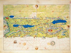 Ziemia Święta, Izrael i Palestyna, z Atlasu Świata w trzydziestu trzech mapach, autorstwa Battisty Agnese autorstwa Battista Agnese