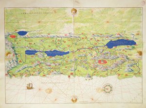 Ziemia Święta, z Atlasu Świata w 33 Mapach, Wenecja, 1 września 1553 (atrament na welinie) (patrz także 330965)