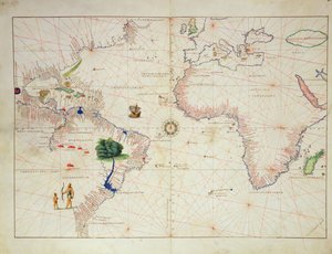 Nowy Świat, z Atlasu Świata w 33 Mapach, Wenecja, 1 września 1553 (tusz na welinie) (patrz także 330961)