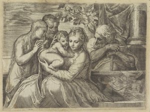 Święta Rodzina ze Świętymi autorstwa Battista Angolo del Moro (attributed to)