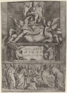 Grób biskupa autorstwa Battista Angolo del Moro after Parmigianino