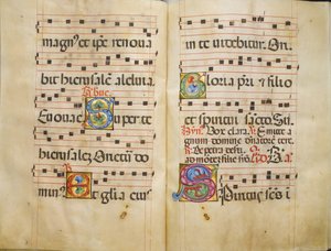 Antyfonarz benedyktyński, ok. br. 1467-70. autorstwa Belbello da Pavia