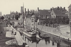 Zielone nabrzeże (zdjęcie czarno-białe) autorstwa Belgian Photographer