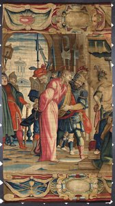 Chrystus i Poncjusz Piłat Gobelin wykonany w manufakturach Brukseli. XVI-wieczne geny, Musei di Strada Nuova autorstwa Belgian School