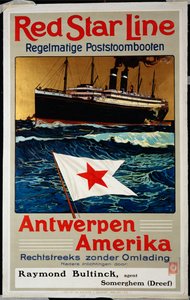 Red Star Line, Antwerpia Ameryka, ok. 1899 r. autorstwa Belgian School