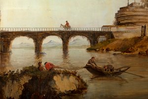 Drugie zaplecze z tyłu, sala posiedzeń, polichromie ze scenami wiejskimi w stylu klasycystycznym, prawdopodobnie z ok. 1810 r., scena 2 autorstwa Belgian School
