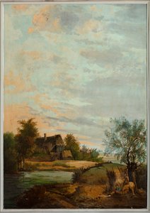 Drugie zaplecze z tyłu, sala posiedzeń, polichromie ze scenami wiejskimi w stylu klasycystycznym, prawdopodobnie z ok. 1810 r., scena 7 autorstwa Belgian School