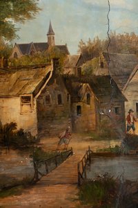 Drugie zaplecze z tyłu, sala konferencyjna, polichromie ze scenami wiejskimi w stylu klasycystycznym, prawdopodobnie z ok. 1810 r., scena 3 autorstwa Belgian School