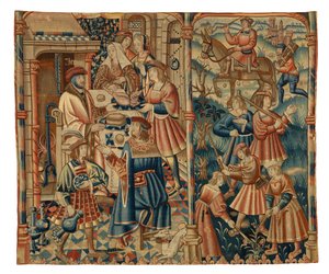 Gobelin, styczeń, prawdopodobnie z Flandrii autorstwa Belgian School