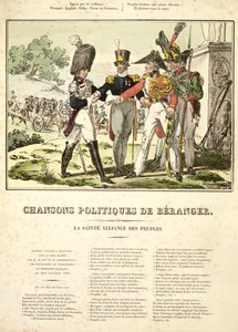 Święte Przymierze Narodów, z Chansons Politiques de Beranger, 1815-1818 autorstwa Belgian School
