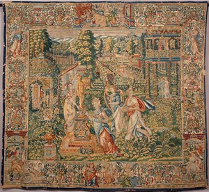 Dary Pomone (Pomona) nimfa owoców Gobelin manufaktury Brukseli. XVI-wieczne geny, Musei di Strada Nuova autorstwa Belgian School