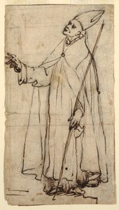 Rysunek przedstawiający stojącego biskupa, ok. 1620 r. autorstwa Belisario Corenzio