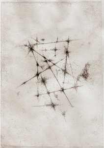 Mgławica, 2018 (suchoryt na papierze) autorstwa Bella Larsson