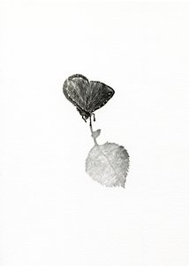 Suspens, 2014 (drzeworyt na papierze) autorstwa Bella Larsson