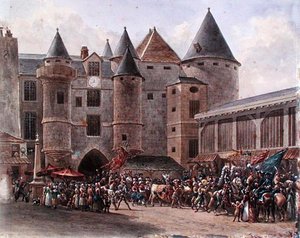 Utuczona Krowa w Chatelet (akwarela na papierze) autorstwa Benard Benard