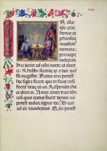 W.107 fol.24r Chrystus i Nikodem z Evangelarium Santa Giustina autorstwa Laurentiusa Gaziusa Cremonensisa, 1523-25 autorstwa Benedetto Bordone
