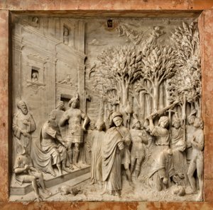 Krypta, Arka Świętych Marcelina i Piotra Egzorcysta, Benedetto Briosco 1506-08, Ścięcie Świętych Marcelina i Piotra