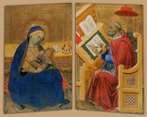 Madonna Pokory i św. Hieronim autorstwa Benedetto di Bindo