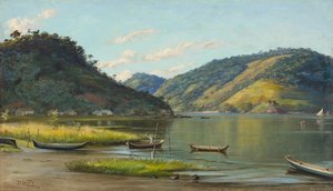 Benedito Calixto - Zatoka z łodziami, SP, 1907 r. autorstwa Benedito Calixto