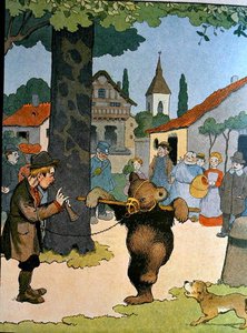 Przywódca niedźwiedzi, ilustracja z „Le Buffon de Benjamin Rabier”, adaptacja z „Histoire Naturelle” Georgesa de Buffona (1707-88) (kolorystyka)