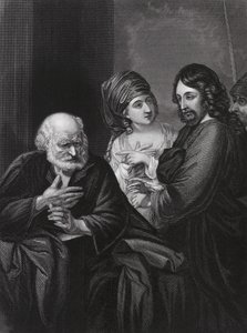 Piotr zapiera się Chrystusa (grawerunek) autorstwa Benjamin (after) West