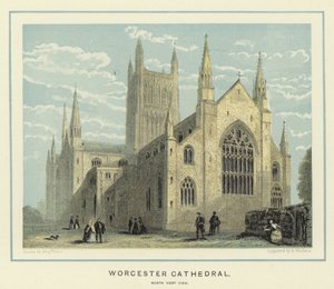 Katedra w Worcester, widok na północny zachód autorstwa Benjamin Baud