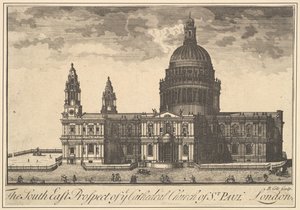 South East Prospect kościoła Cathedral of St. Paul, London Overtons Prospects, 1720-30.