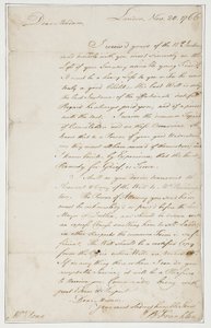 Autograf listu do pani Ann Penn, Londyn, 20 listopada 1766 (pióro i atrament na papierze)
