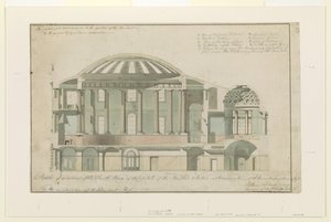 Sekcja US Capitol South Wing, 1803 (pióro i atrament z praniem na papierze)