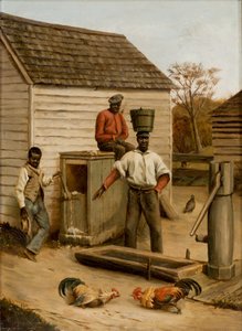 Walka kogutów w stodole, 1860 r autorstwa Benjamin J. Severance