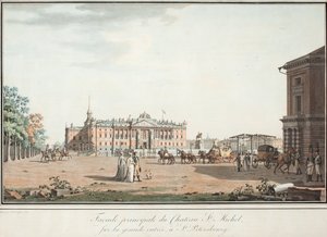 Widok na Pałac Michała i Plac Connetable w Petersburgu, 1800
