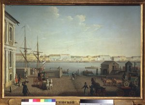 Quai des Anglais w Sankt Petersburgu. Obraz Benjamina Patersena (1748-1815), olej na płótnie, ok. 1790 r. Sztuka szwedzka