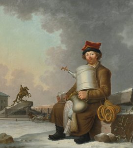 Vendor de sbiten - Sbiten Sprzedawca w St. Petersburg - Obraz Benjamina Patersena (Paterssen) (1750-1815)