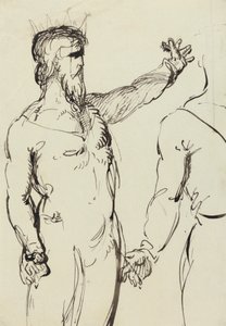 Studium mężczyzny z wyciągniętą ręką autorstwa Benjamin Robert Haydon