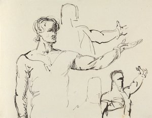 Studium mężczyzny z wyciągniętą ręką autorstwa Benjamin Robert Haydon