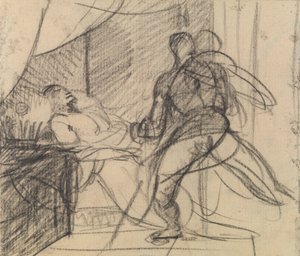 Morderstwo Duncana - Makbet z ciałem (i zbliżająca się Lady Makbet) autorstwa Benjamin Robert Haydon