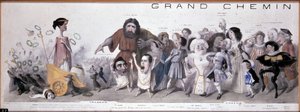 Le grand chemin de la posterity: przedstawienie tragedii i komedii - Litografia Benjamina Roubauda, ​​Maison de Balzac, Paryż