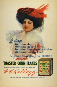 Plakat do płatków kukurydzianych Kelloggs, 1910 autorstwa Benjamin Tichtman