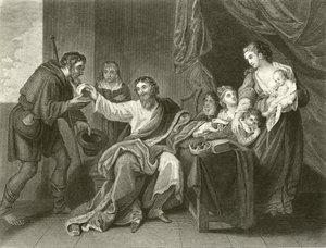 Alfred dzieli bochenek autorstwa Benjamin West