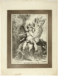 Anioł Zmartwychwstania, z pierwszego numeru Specimens of Polyautograph autorstwa Benjamin West