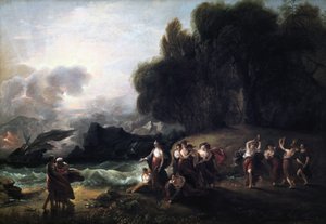 Calypsos Recepcja Telemacha i Mentora, 1801. autorstwa Benjamin West