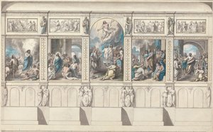 Projekt ściany Kaplicy Religii Objawionej autorstwa Benjamin West