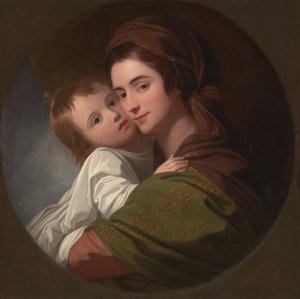 Żona artysty Elżbieta i ich syn Rafał autorstwa Benjamin West