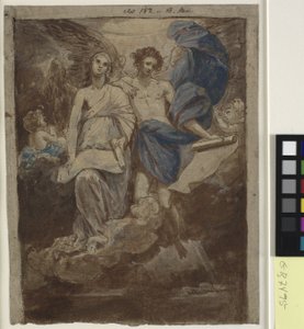 Studium do obrazu Anioły ukazujące się pasterzom, 1774 autorstwa Benjamin West