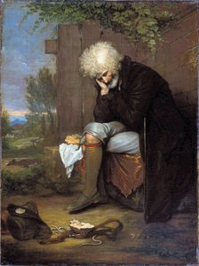 Pielgrzym opłakujący swojego zmarłego osła autorstwa Benjamin West