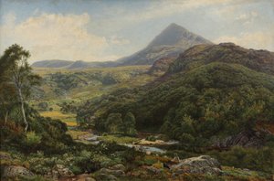 Cicha dolina wśród walijskich wzgórz, 1860 autorstwa Benjamin Williams Leader