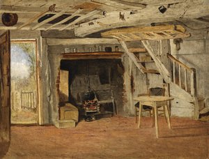 Studium wnętrza chaty, ok. 1869 autorstwa Benjamin Williams Leader