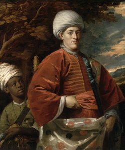 Portret dżentelmena w orientalnym stroju z orientalnym paziiem
